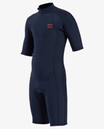 0 2/2 Boy's Absolute Back Zip Flatlock Short Sleeve Spring Wetsuit  BWSP3BAB Billabong