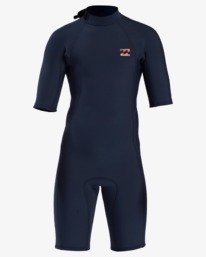 2 2/2 Boy's Absolute Back Zip Flatlock Short Sleeve Spring Wetsuit  BWSP3BAB Billabong