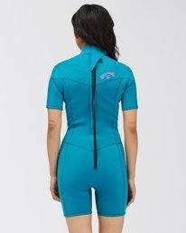 2 2/2mm Synergy 2021 - Back Zip Short Sleeve Springsuit for Women Green C42G58BIP2 Billabong