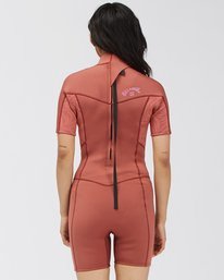 billabong, 2/2mm Synergy - Springsuit Back Zip manches longues pour Femme, RED CLAY (1999) 2/2mm Synergy - Back Zip Short Sleeve Springsuit for Women C42G58BIP2
