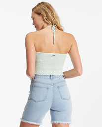 2 Feels Like Summer - Gesmoktes Halter- Oberteil für Frauen Grün D3KT18BIS2 Billabong