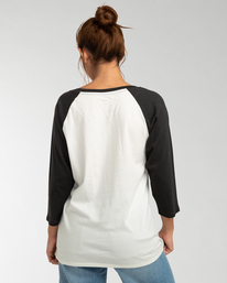 billabong, Eye Sea Sky - T-shirt Manches 3/4 pour Femme, SALT CRYSTAL (scs) Eye Sea Sky - 3/4 Sleeves Raglan Tee for Women EBJZT00128