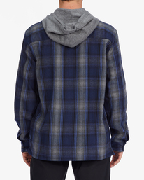 billabong, Baja 2022 - Chemise à capuche en flanelle pour Homme, DARK BLUE (0709) Baja 2022 - Flannel Shirt for Men F1SH26BIF2
