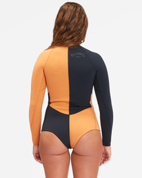billabong, 2/2mm Salty Dayz - Body para surf de manga comprida, com fecho à frente para Mulher, CANYON BLACK (5158) 2/2mm Salty Dayz - Long Sleeve Front Zip Springsuit for Women F42F30BIF2