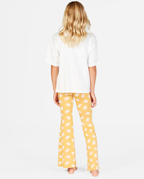 2 Tell Me Elastic Waist Flared Pants Yellow G301PBTE Billabong