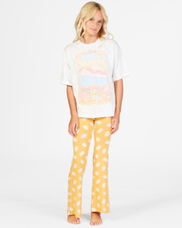 0 Tell Me Elastic Waist Flared Pants Yellow G301PBTE Billabong