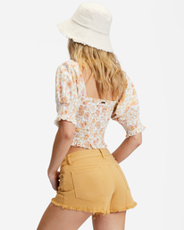 2 Buttoned Up Denim Shorts Yellow J204GBUT Billabong