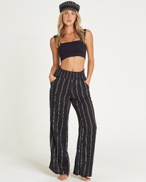 1 New Waves Striped Beach Pants Black J323JNEW Billabong