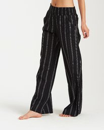 3 New Waves Striped Beach Pants Black J323JNEW Billabong
