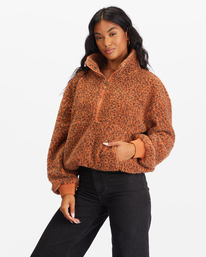 2 Time Off Half-Zip Fleece Pullover Brown J6413BTI Billabong