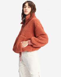 2 Time Off Half-Zip Fleece Pullover Brown J6413BTI Billabong