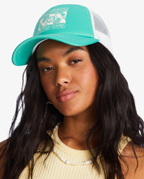 6 Across Waves - Trucker Cap for Women Green JAHWQBAC Billabong