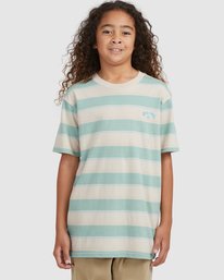 4 Boy's Hector Stripe Short Sleeve T-Shirt Beige UBBKT00102 Billabong