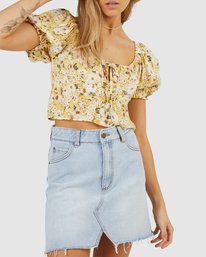 4 So Lucky Denim Mini Skirt Blue UBJDK00100 Billabong