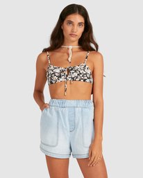 3 The Strand Elastic Waist Denim Shorts Blue UBJDS00105 Billabong
