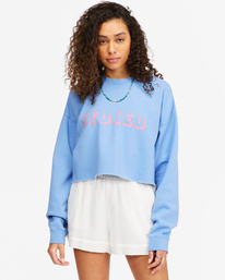 1 Hey Gday Cropped Crewneck Sweatshirt Grey UBJFT00103 Billabong