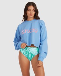 4 Hey Gday Cropped Crewneck Sweatshirt Grey UBJFT00103 Billabong