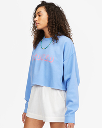 2 Hey Gday Cropped Crewneck Sweatshirt Grey UBJFT00103 Billabong