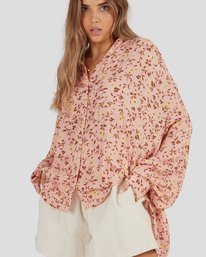 4 Shine On Eco Long Sleeve Blouse Pink UBJWT00121 Billabong