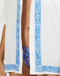 4 On Vacation Oversized Button-Down Shirt White UBJWT00149 Billabong