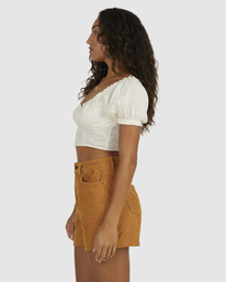 2 Monique Puff Sleeve Top White UBJWT00164 Billabong