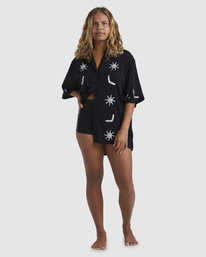 2 Otis Boomerang - Camisa de Manga Corta para Mujer Negro UBJWT00188 Billabong