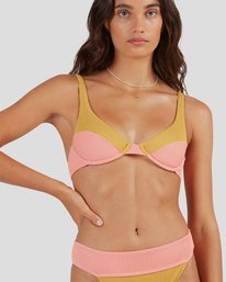 6 Hi Life Panelled Bra Bikini Top Yellow UBJX300155 Billabong