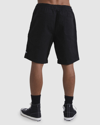 4 Beach Days Layback Twill Elastic Waist Walkshorts 18.5" Black UBYWS00112 Billabong