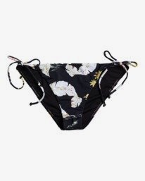 billabong, Beyond The Palms Tropic 2021 - Bas de bikini à nouer pour Femme, BLACK PEBBLE (3920) Beyond The Palms Tropic 2021 - Tie- Side Bikini Bottoms for Women W3SB17BIP1
