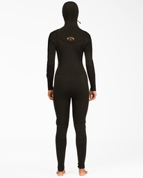 billabong, 5/4mm Synergy - Combinaison de surf à capuche avec zip poitrine pour Femme, BLACK TIE DYE (2291) 5/4mm Synergy - Hooded Chest Zip Wetsuit for Women Z45G15BIF1