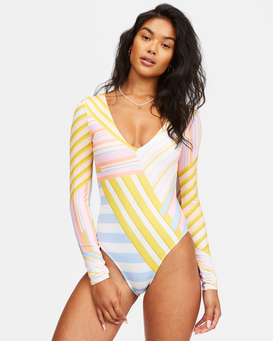 long sleeve swimsuit pink