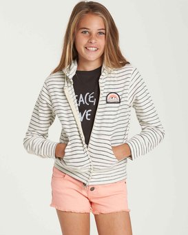 girls white zip up hoodie