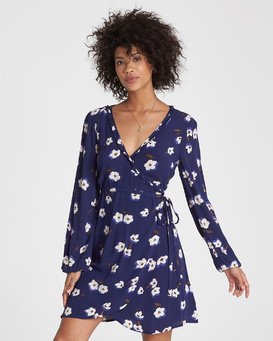 billabong denim wrap dress