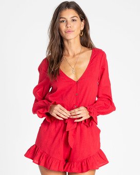 red romper with sleeves