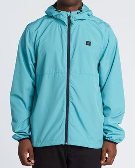 teal windbreaker