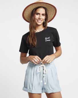 Explore More - Chambray Paper Bag Waist Shorts for Women  S3WK12BIP0