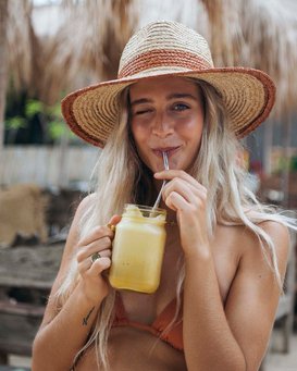 State Of Mind - Straw Fedora Hat for Women  S9HT03BIP0