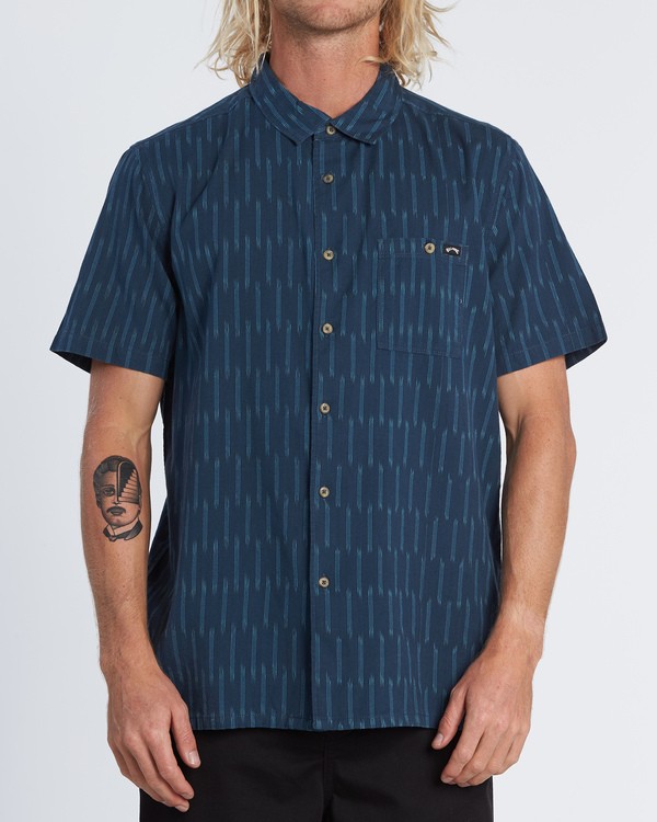 0 Sundays Jacquard - Short Sleeve Shirt for Men Blue S1SH09BIP0 Billabong