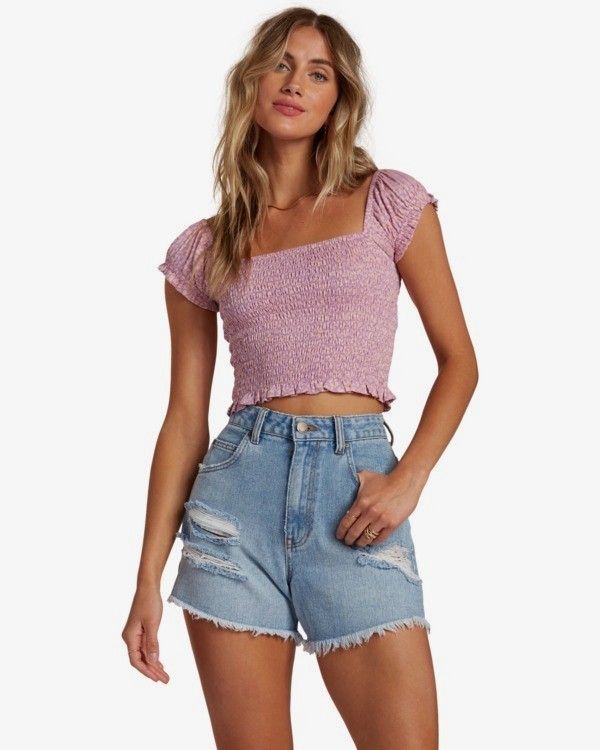 0 Always Sweet - Shirred Top for Women Purple W3KT07BIP1 Billabong