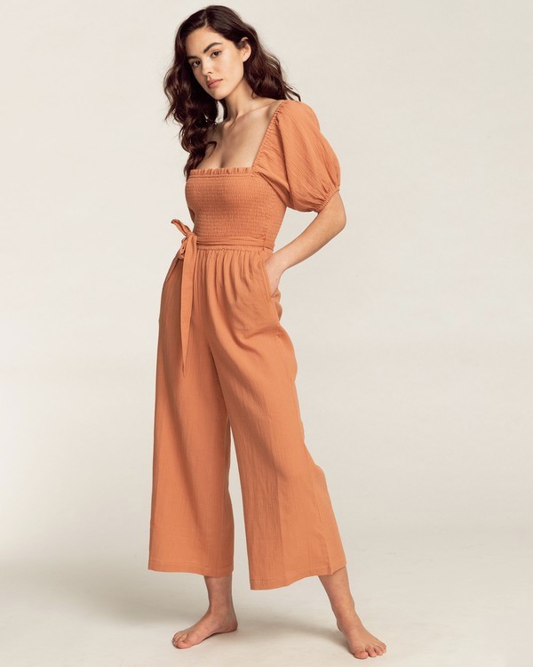 0 Boardwalker - Short Sleeve Jumpsuit for Women Orange W3PT21BIP1 Billabong