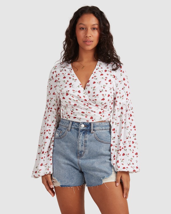 0 Steph - Wrap Top for Women White W3TP28BIP1 Billabong