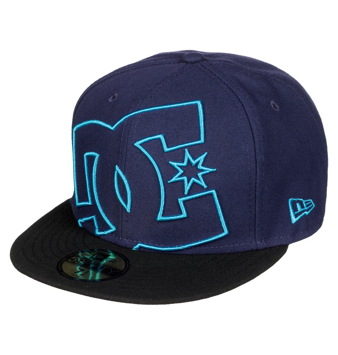 blue and black dc hat