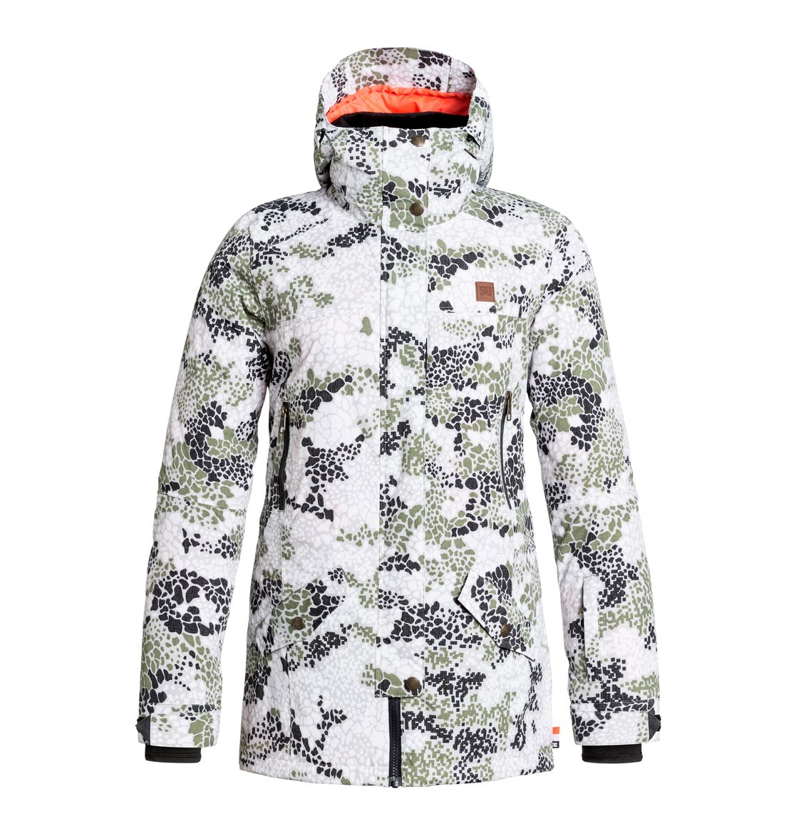 white camo snow jacket