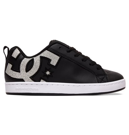 dc court graffik all black skate shoes