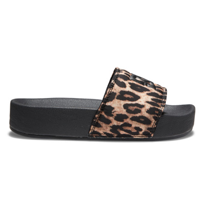leopard platform slide sandals