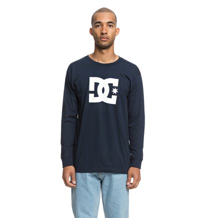 DC Mens Star Long Sleeve Logo Tee Shirt