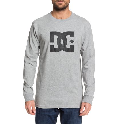 DC Mens Star Long Sleeve Logo Tee Shirt