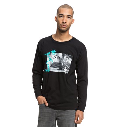 Evan Wall Ride Longsleeve T Shirt Voor Heren Black Dc Shoes dc shoes kopen in de aanbieding