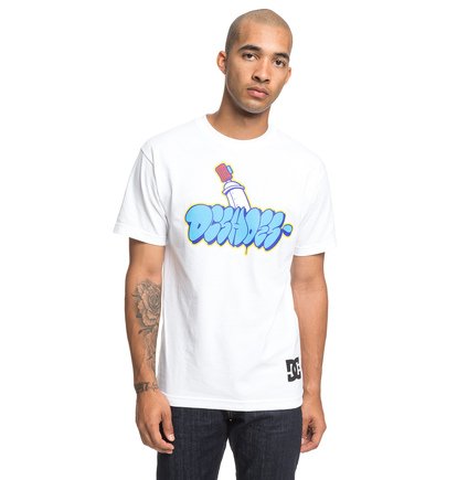 Throwy T Shirt Voor Heren White Dc Shoes dc shoes kopen in de aanbieding