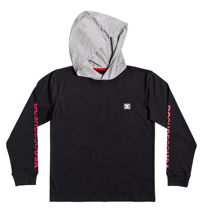 Rellin Long Sleeve Hooded Top For Boys 8 16 Black Dc Shoes dc shoes kopen in de aanbieding